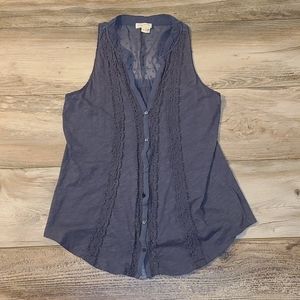 Meadow Rue by Anthropologie sleeveless button up